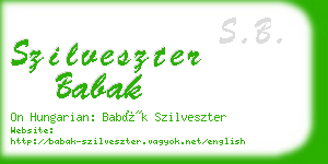 szilveszter babak business card